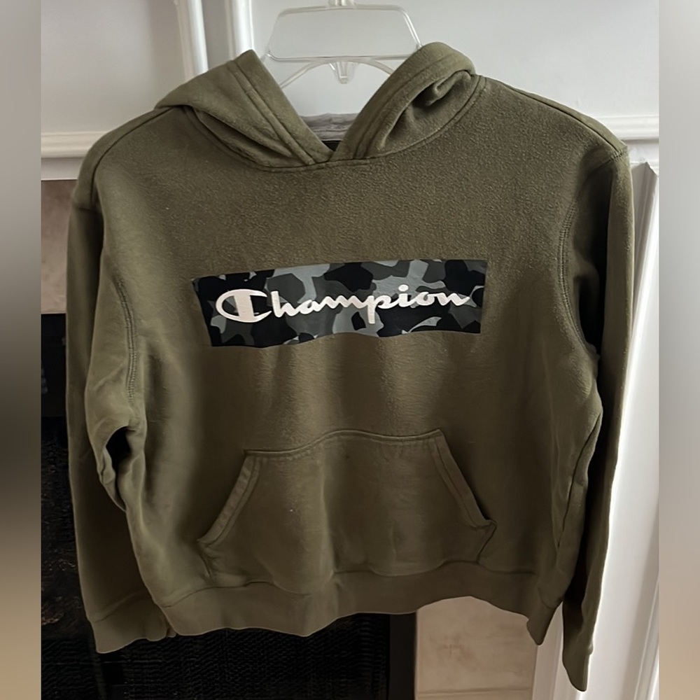 Army Green and Camo Boys Champion Hoodie